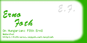 erno foth business card